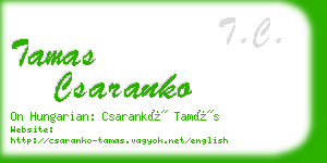 tamas csaranko business card